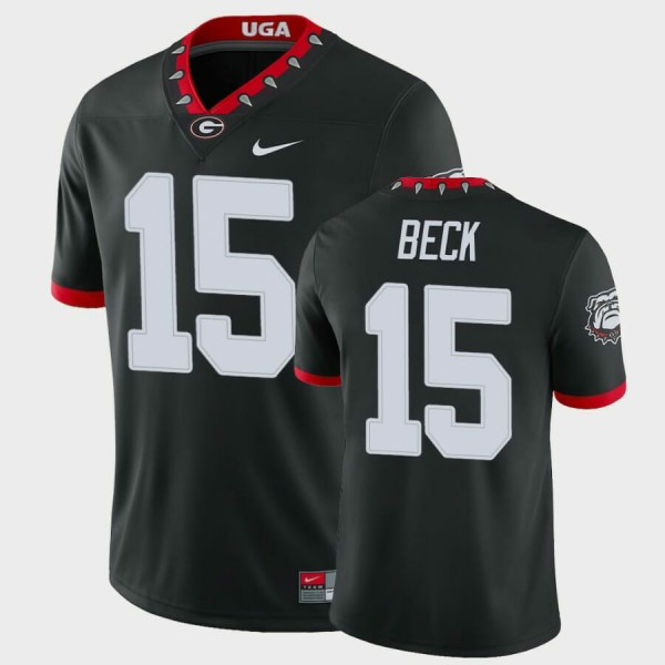 Men's #15 Carson Beck Georgia Bulldogs 100th Anniversary College Football For Jersey - Black